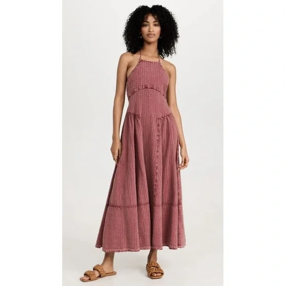 120. FREE PEOPLE Mind Over Matter Midi in Burnt Henna Sz M NWOT $198 - Picture 7 of 12